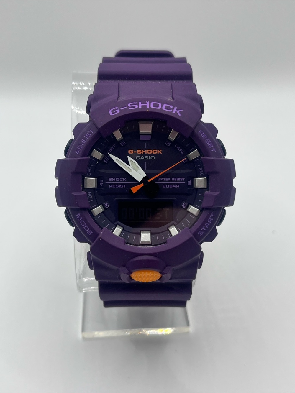 Casio G-Shock Purple Resin Watch with Orange Accent